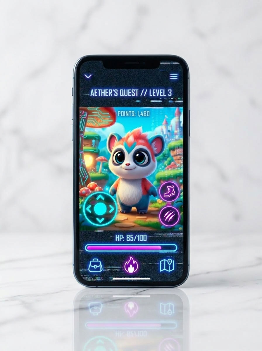 Branded mini-games where users earn rewards for completing objectives